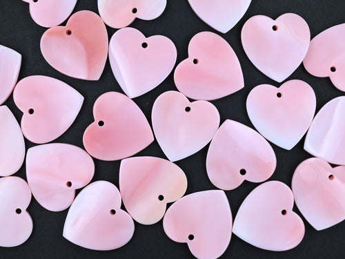 25mm Pink Queen Conch Heart Pendant | Pink Mother of Pearl Charm