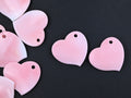 Queen conch heart pendant with corner hole ,pink queen shell