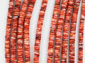 Spiny oyster shell 6 mm rondelle beads ,red shell beads strand 15.5 "