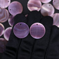 Wampum quahog coin shape round pendant ,20 mm circle purple shell pendant