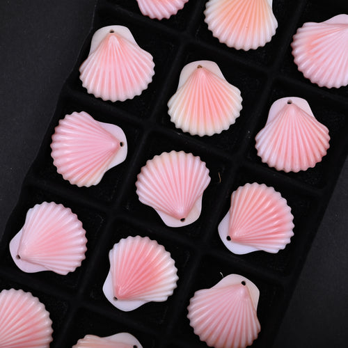 20mm Pink Queen Conch Shell Pendant | Natural Ocean Jewelry